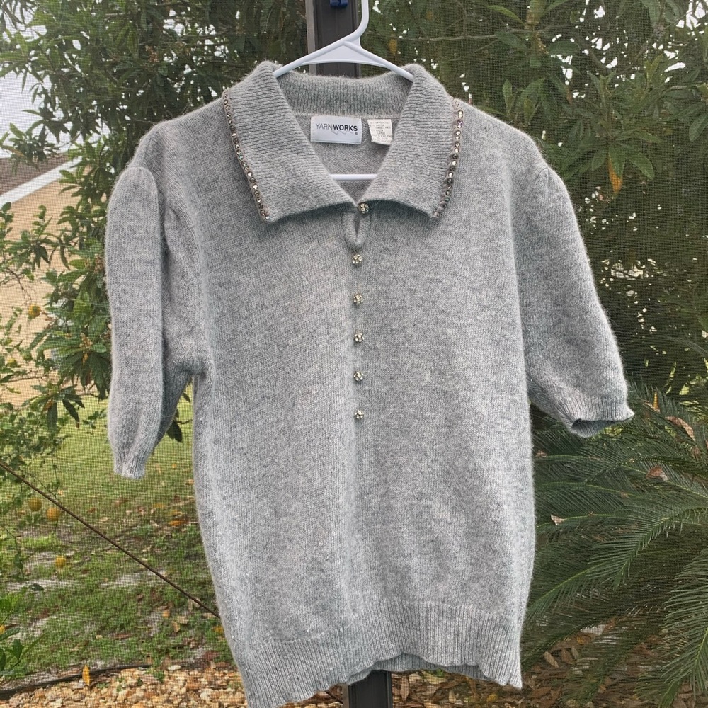 Yarnworks Vintage Lambswool & Rhinestone Sweater